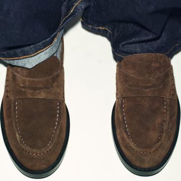 ZARA SPLIT LEATHER LOAFERS - Picture 2 of 8